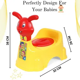 nabhya 2 In 1 Rabbit Face Toilet Trainer Baby Potty Seat Cum Baby Seat Face with Removable Bowl & Closing Lid Potty Seat image 5