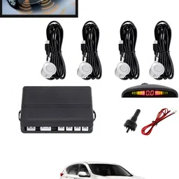 maties 4Pcs White Reverse Parking Sound Warning sensor for car Protection-75 Car Reverse Parking White 4 Sensor With LED Display/Buzzer -75 Parking Sensor-picture-32