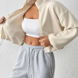 a r j fashion Women Full Sleeve Solid Sweatshirt image 3