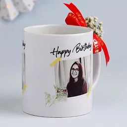 globalhub Photo & Text Personalized For Birthday and Anniversary All Ocation Ceramic Coffee Mug image 3