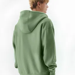 maniac Men Full Sleeve Solid Hooded Sweatshirt image 3