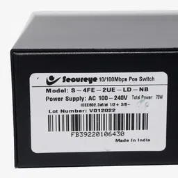 SECUREYE 4 PORT +2 UP LINK POE NETWORK SWITCH 10/100 MBPS 6 Ports 100 Mbps Network Switch image 4