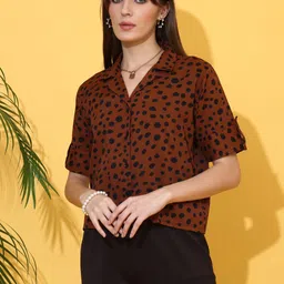 honky tonky Women Regular Fit Printed Button Down Collar Casual Shirt image 4