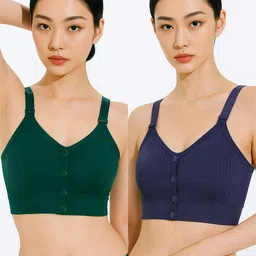 fliqa Pack of 2 Women Maternity/Nursing Lightly Padded Bra image 1