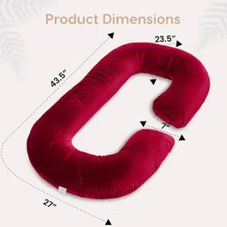 winx ultra soft C shaped Polyester Fibre Solid Pregnancy Pillow Pack of 1 image 3