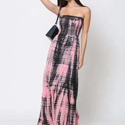 driro Women Fit and Flare Pink Maxi/Full Length Dress image 4