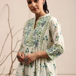 cavercha Casual Regular Sleeves Printed Women Light Blue Top image 3