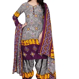 vijay deep silk mill Unstitched Crepe Salwar and Dupatta Material Printed image 3