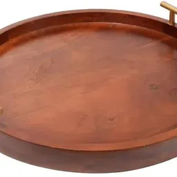 bombaymoon Breakfast in Bed Wooden Serving Tray, 18 Inch, Elegant Design Wood Decorative Platter-picture-35
