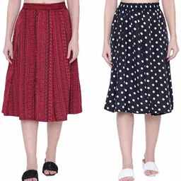 manat diva Women Printed A-line Multicolor Skirt-picture-22