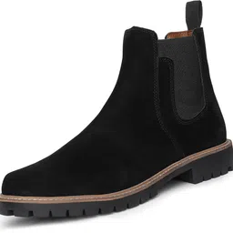 Louis Stitch High Ankle Suede Leather Black Chelsea Boots for Men Boots For Men image 3