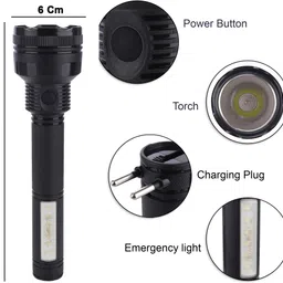 jy super 2075 (RECHARGEABLE LED TORCH) 2 IN 1, 3600mAh Battery, High Power Flashlight Torch-picture-20