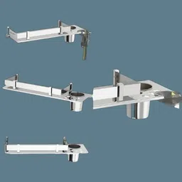 chakra Stainless Steel 3 in 1 Multipurpose Bathroom Shelf/Rack/Towel Hanger/ 35D x 13W x 3H Centimeters Shelf Bracket image 5