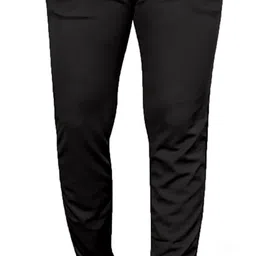 krishu ethnics Men Regular Fit Black Lycra Blend Trousers image 4