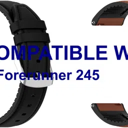ACM WSM33U20BKBR1071 Pack of 2 Watch Strap Leather Silicone 20mm for Garmin Forerunner 245 Smartwatch (Black/Brown) Smart Watch Strap-picture-25