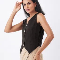 anvi be yourself Solid Women Waistcoat image 3