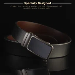 warcks Men Formal, Casual, Evening, Party Brown, Black Genuine Leather Reversible Belt image 4