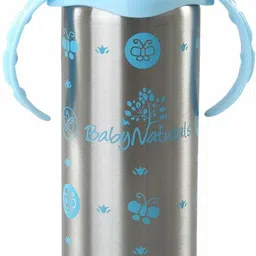 munazz 3 in 1 Baby Feeding Bottle Thermo-Steel Multifunctional-Sipper, Nipple & Straw - 240 ml image 4