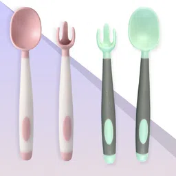 bembika Baby Self Feeding Spoon with BPA Free material,Gum Friendly Baby Spoon-(BE2321) - Silicone-picture-28