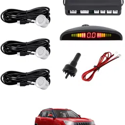 abjd Car Reverse Parking White 4 Sensor With LED Display/Buzzer-319 Universal White Parking Sensor Safety Kit For Car-319 Parking Sensor-picture-26