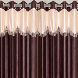 panipat textile hub 213 cm (7 ft) Polyester Semi Transparent Door Curtain (Pack Of 2) image 2