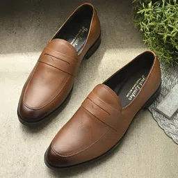 just leather Men Handcrafted Genuine Leather Noble Penny Loafers, Cushioned Leather Insole Slip On For Men-picture-24