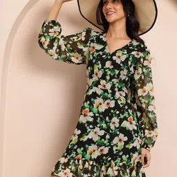 mast & harbour Women Sheath Black Above Knee/Mid Thigh Length Dress-picture-10