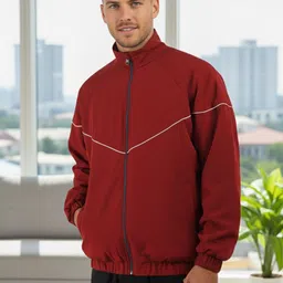 CHKOKKO Solid Men Wind Cheater-picture-12