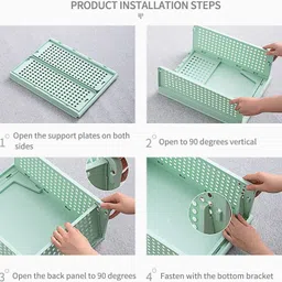 parasnath Stylera Extra Large Wardrobe Organizer Foldable for Clothes (Pack of 5, Green) PP Collapsible Wardrobe image 5