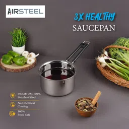 airsteel Stainless Steel Sauce Pan Milk Pan 17 cm diameter 1.8 L capacity image 2