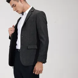 invictus Men Checkered Single Breasted Formal Blazer image 5