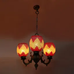 somil Ceiling Chandelier With Decorative Glass Lamp , 48X48X42 CM. Chandelier Ceiling Lamp image 2