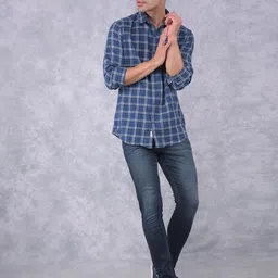 Crimsoune Club Men Classic Slim Fit Tartan Checks Opaque Checked Casual Shirt-picture-26