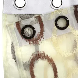 Story@home Coffee Brown & Cream-Coloured Set of 4 Imagica Collection Sheer Polyester Door Curtains image 3