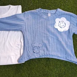 jileba international Casual Regular Sleeves Self Design, Embellished, Solid Women Black, White Top image 5