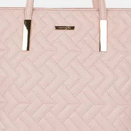 Forever Glam by Pantaloons Colourblocked PU Oversized Shopper Handheld Bag with Quilted image 5