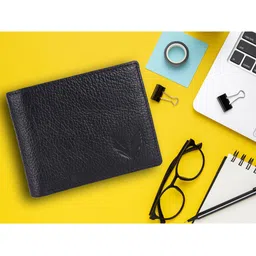 VOGARD Men Black Leather Buckle Belt and RFID Protected Genuine Leather Wallet Combo image 5