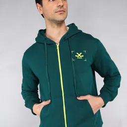 wrogn Men Full Sleeve Solid Hooded Sweatshirt-picture-39