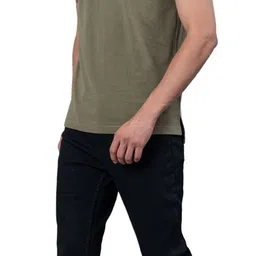 red tape Men Solid Polo Neck Pure Cotton Green T-Shirt image 5