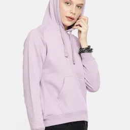 roadster Women Full Sleeve Solid Hooded Sweatshirt image 2