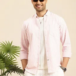 mast & harbour Men Regular Fit Striped Casual Shirt-picture-11