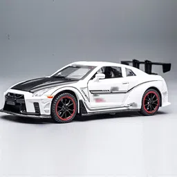 deuson ecom 132 Scale Model Nissan R35 Supra Diecast Metal Car Light Sound Pull Back Toy Car image 5