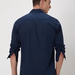 mufti Men Slim Fit Solid Spread Collar Casual Shirt image 4