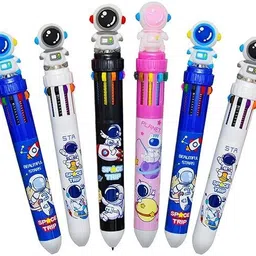 timbktoo 10 in 1 Multicolor Ballpoint Pens 10 Colors Cartoon Ball Pen Refill image 4