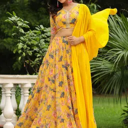 janasya Printed Stitched Lehenga Choli image 3