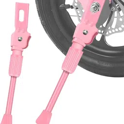 Kids Bicycle Kickstand for 20 Inch Wheel Anti-slip Spring Loaded Metal Pink Cycling Stand-image-18