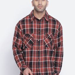 Oxolloxo Men Black Comfort Tartan Checks Checked Casual Shirt-picture-35