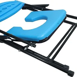 sepborn Commode Chair for unisex/ADULT Folding Elderly Disabled and Material High Strength Bathing Mobile Commode Chair BLUE Color Commode Shower Chair image 3