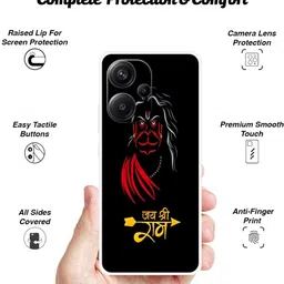 zaplab Back Cover for REDMI Note 13 Pro+ 5G, MZB0GK7IN Jay Balaji Jay Shri Ram Hanuman god back cover image 4