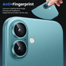 BOGATO™ Camera Lens Protector for Apple iPhone 16 (Teal Color) image 5